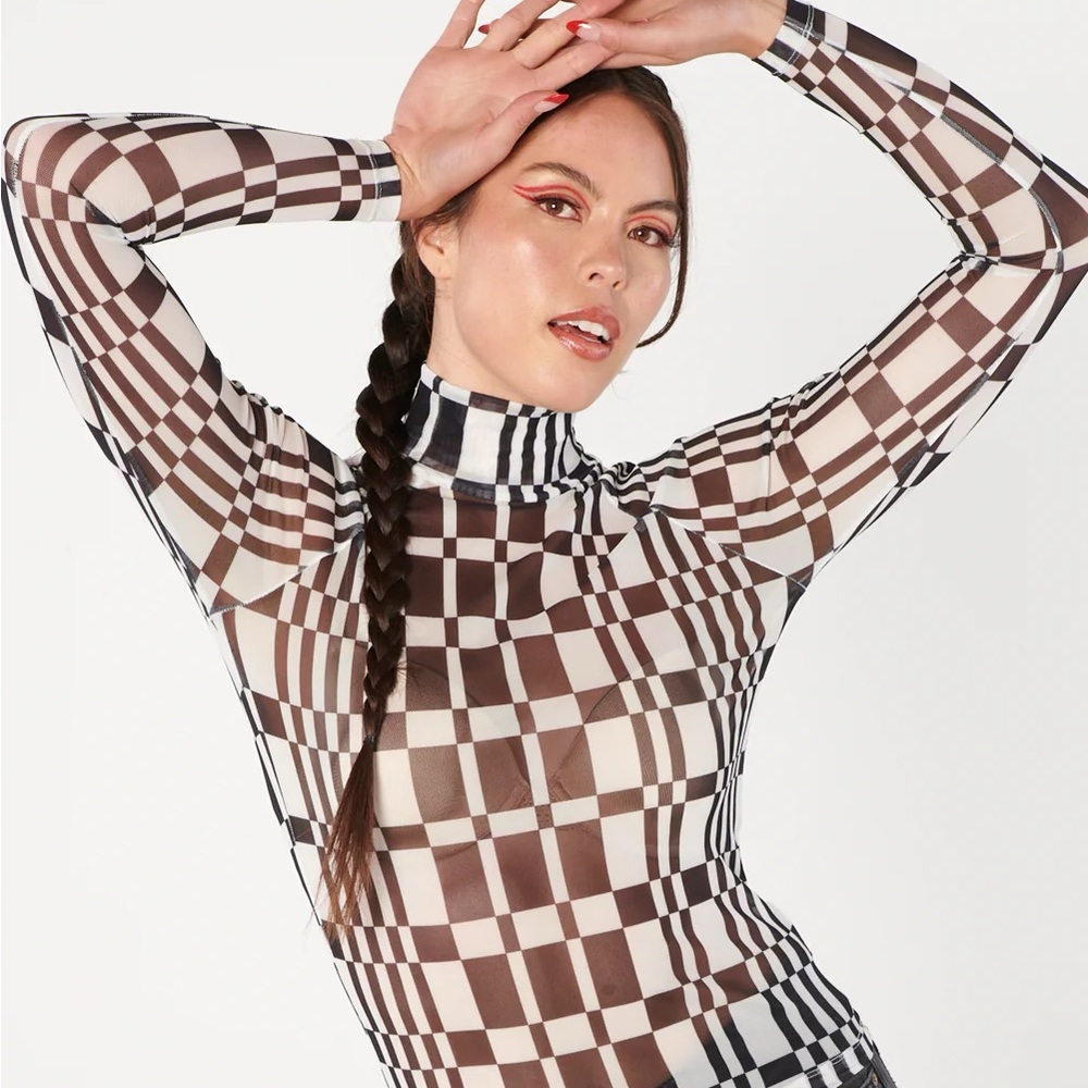 tuesday of california agnes sheer mockneck